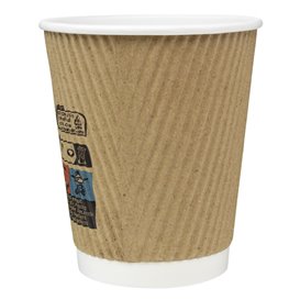 Bicchiere Carta 8 Oz/250ml "Parete Doppia" Marrone Ø8cm (25 Pezzi)