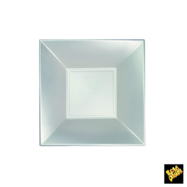 Piatto Plastica Fondo Argento Nice Pearl PP 180mm (300 Pezzi)