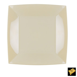 Piatto Plastica Piano Crema Nice PP 230mm (25 Pezzi)
