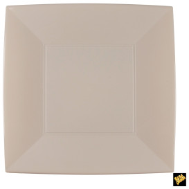 Piatto Plastica Piano Beige Nice PP 290mm (12 Pezzi)