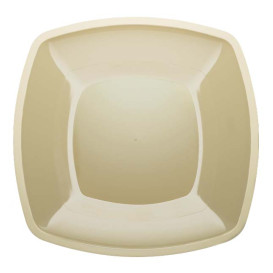 Piatto Plastica Piano Crema Square PS 300mm (12 Pezzi)