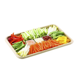 Vassoi Bio di Canna da Zucchero 350x240mm (25 Pezzi)