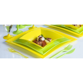 Piatto Plastica Piano Verde Acido Nice PP 180mm (300 Pezzi)
