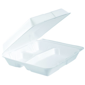 Contenitori EPS MenuBOX 3Sco. Rimovible Bianco 240x235mm (200 Pezzi)