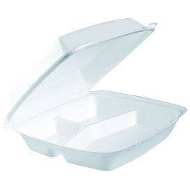 Contenitori EPS MenuBOX 3Sco. Bianco 240x235mm (200 Pezzi)