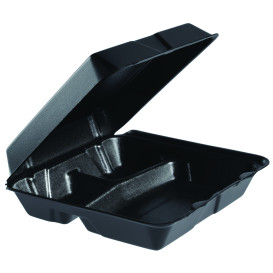 Contenitori EPS MenuBox 3 Sco. Rimovible Nero 240x235mm (200 Pezzi)