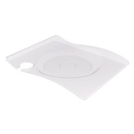 Piatto di Plastica "Forma" Catering Trasp. 22x18 cm (12 Pezzi)