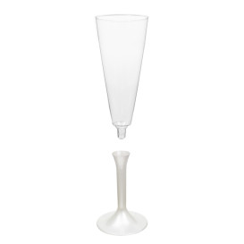 Calice Plastica Flute Gambo Bianco Perlato 160ml 2P (200 Pezzi)