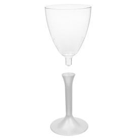 Calice Plastica Vino Gambo Bianco Perlati 180ml 2P (200 Pezzi)