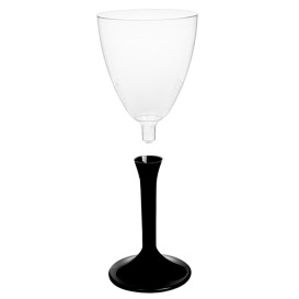 Calice Plastica Vino Gambo Nero 180ml 2P (200 Pezzi)