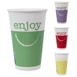 Bicchiere di Carta 12 Oz/360 ml "Enjoy" Ø8,0cm (100 Pezzi)