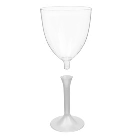 Calice Plastica Vino Gambo Bianco Perlato 300ml 2P (20 Pezzi)