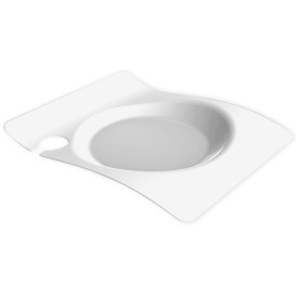 Piatto di Plastica "Forma" Catering Bianco 22x18 cm (12 Pezzi)