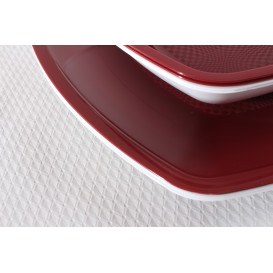 Piatto Plastica Fondo Bordeaux Square PP 180mm (300 Pezzi)