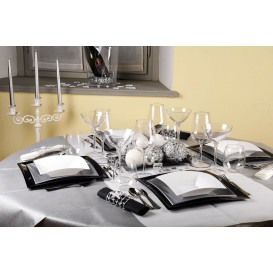 Piatto Plastica Piano Grigio Nice PP 230mm (25 Pezzi)