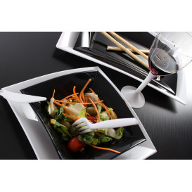 Piatto Plastica Fondo Nero Nice PP 180mm (25 Pezzi)