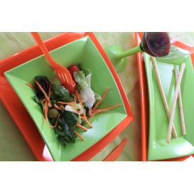 Piatto Plastica Piano Arancione Nice PP 230mm (300 Pezzi)