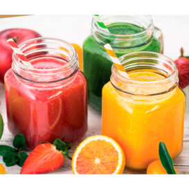 Caraffa Riutilizzabili Tritan Trasparente con Coperchio 460ml (12 Pezzi)