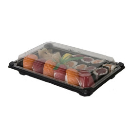 Imballaggi e Coperchio Sushi PLA Nero 15,0x23,0 cm (100 Pezzi)