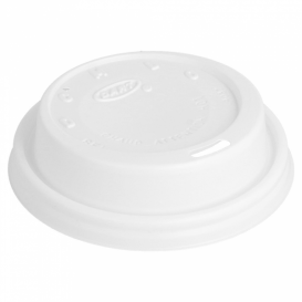 Coperchio di plastica PS "Cappuccino" Bianco Ø8,1cm (100 Pezzi)