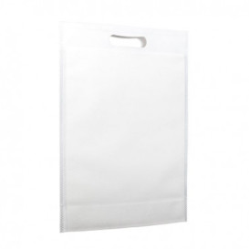 Sacchetto TNT Manico Fustellato Bianco 30+10x40cm (25 Pezzi)