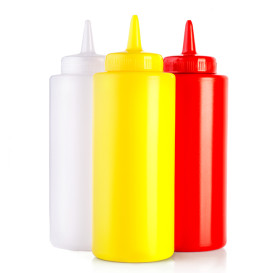 Dosatore per Salse Plastico Rosso 360ml (6 Pezzi)