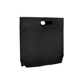 Sacchetto TNT Manico Fustellato Nero 34+8x26cm (200 Pezzi)