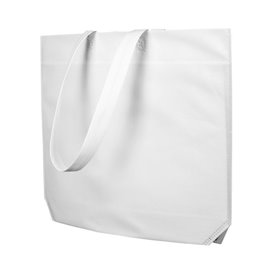Sacchetto TNT Manico Lungo Bianco 48+10x35cm (25 Pezzi)