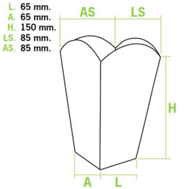Scatola per Pop Corn Piccolo Kraft 45 g6,5x8,5x15cm (25 Pezzi)