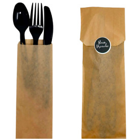 Rotolo circolare adesivo "Buen Provecho" Ø2,5cm (1000 Pezzi)