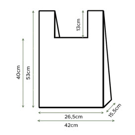 Sacchetto di Plastica Canottiera 70% Riciclato 42x53cm 50µm (100 Pezzi)