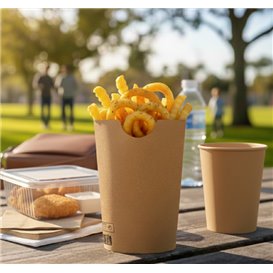 Contenitore Antigrassaggio Effetto Kraft 14Oz/420ml (50 Pezzi)