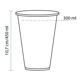 Bicchiere PLA Bio Trasparente 450ml Ø9,5cm (1200 Pezzi)  