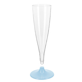 Flute Plastica PS Riutilizzabile Gambo Bianco 140ml 2P (6 Pezzi)