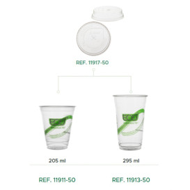 Bicchiere Amido di Mais PLA "Green Stripe" 205ml (50 pezzi)