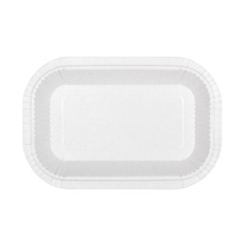 Vassoio di Carta Anti-grasso Bianco 15x23cm 250g/m² (50 Pezzi)