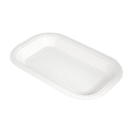 Vassoio di Carta Anti-grasso Bianco 15x23cm 250g/m² (50 Pezzi)