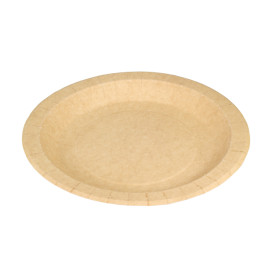 Piatto di Carta Tondo Anti-grasso Kraft Ø18cm 195g/m² (450 Pezzi)