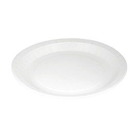 Piatto di Carta Tondo Anti-grasso Bianco Ø18cm 250g/m² (50 Pezzi)