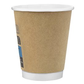 Bicchiere Carta 8 Oz/250ml "Parete Doppia" Nero Ø8cm (25 Pezzi)