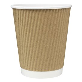 Bicchiere Carta 8 Oz/250ml "Parete Doppia" Marrone Ø8cm (25 Pezzi)