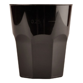 Bicchiere Plastica Cocktail Nero PP Ø84mm 270ml (20 Pezzi)