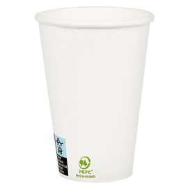Bicchiere di Carta 12Oz/385ml Bianco Ø9,0cm (50 Pezzi)