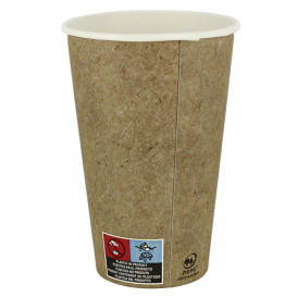 Bicchiere di Carta 12Oz/360ml Kraft Ø7,5cm (55 Pezzi)