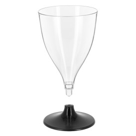 Tazza di PS riutilizzabile acqua/vino Antracite piede 200ml 2P (6 unità)