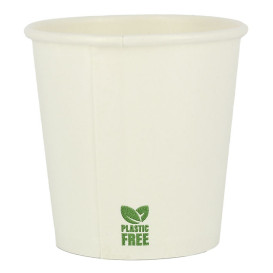 Bicchiere di Carta Senza Plastica 4Oz/120ml Bianco Ø6,2cm (100 Pezzi)