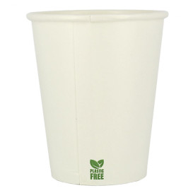 Bicchiere di Carta Senza Plastica 8 Oz/240ml Bianco Ø8cm (50 Pezzi)