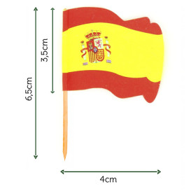 Spiedi in Legno Bandiera "Espagne" 65mm (14.400 Pezzi)