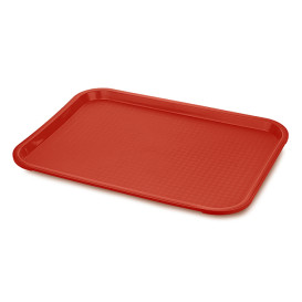 Vassoio Plastica Rigida Rosso 35,5x45,3cm (1 Pezzi)