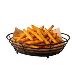 Cesto Ovale Acciaio Nero 280x205x57mm (24 Pezzi)